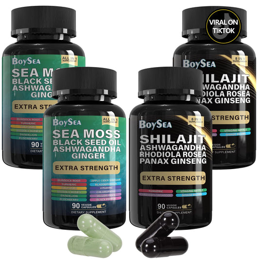 Boysea Shilajit & Sea Moss Bundle front packaging