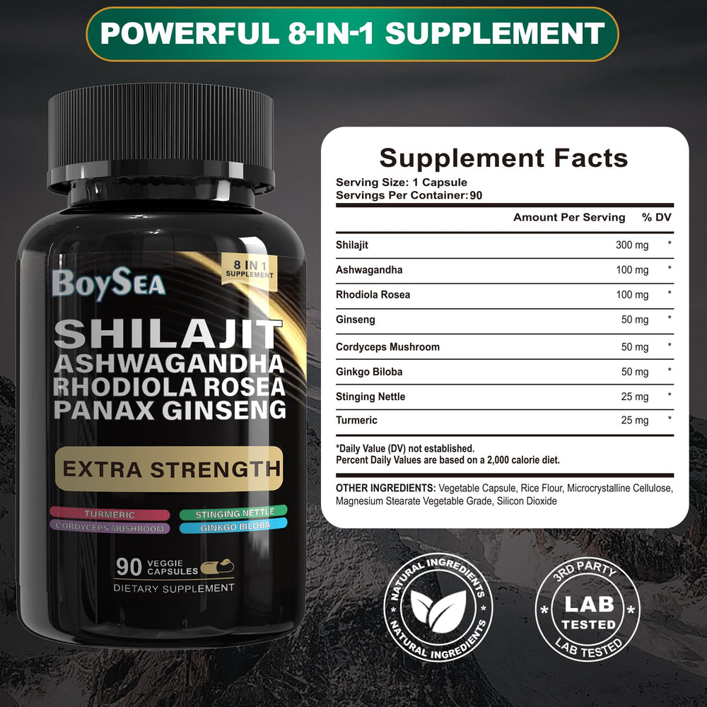 Shilajit capsules bottle from the bundle