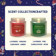 Two sleep-inducing scented candles with lavender and pine