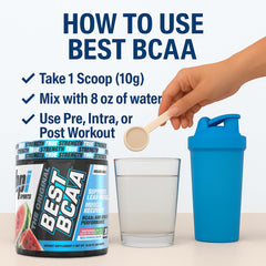 USA-made BPI Sports Best BCAA Powder packaging