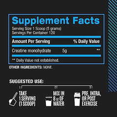 Unflavored creatine powder easily mixed into drinks