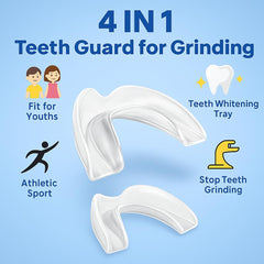 BPA-free dental mouth guard for sleeping, 4-pack in two sizes