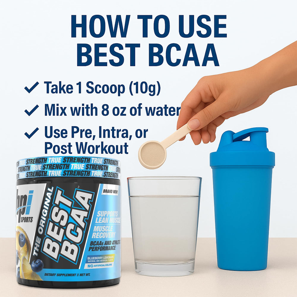 Serving size and scoop information on container