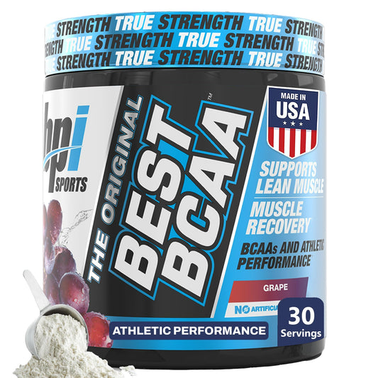 BPI Sports Best BCAA Powder bottle with grape flavor