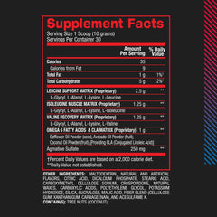 Rainbow Ice flavor BCAA powder label close-up