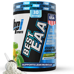 BPI Sports Essential Amino Acids Sour Power canister on shelf