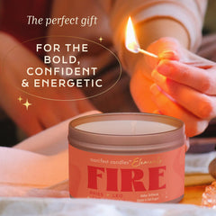 Bracelet visible inside the candle with fiery design
