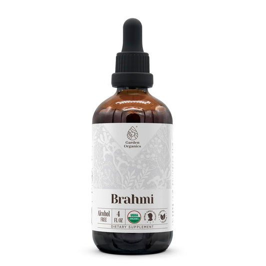 Front view of Brahmi USDA Organic Alcohol-Free Extract bottle