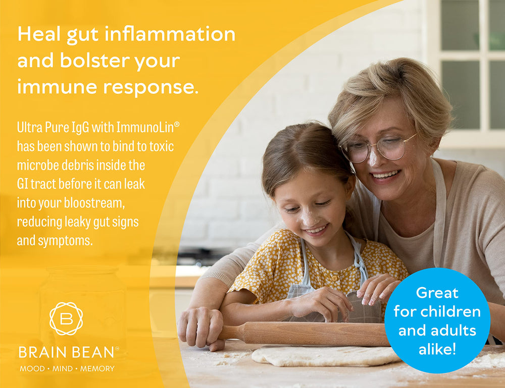 Serving scoop of ImmunoLin IgG powder for Brain Basics