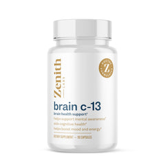 Brain C-13 Cognitive Booster bottle with Zenith Labs label