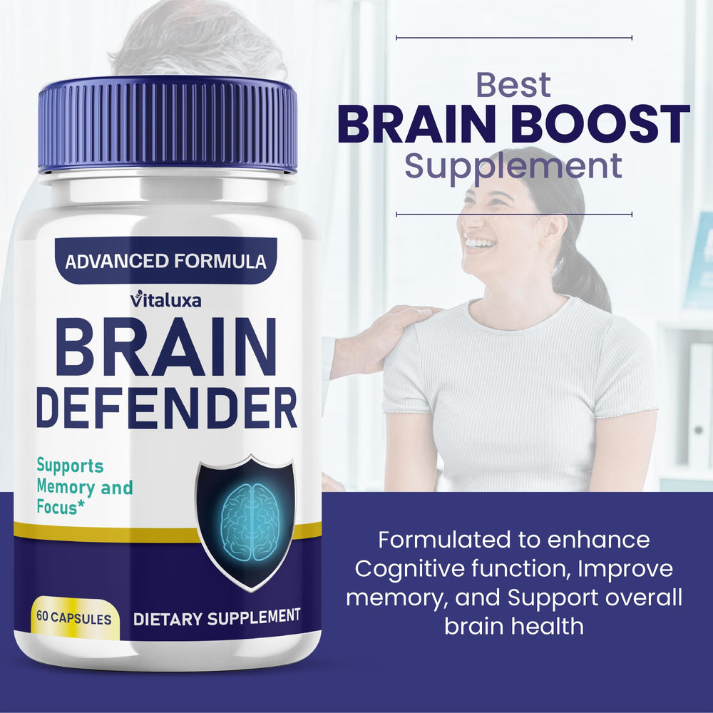 Close-up of Brain Defender capsules from a side angle