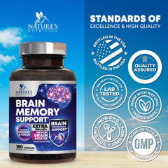 Phosphatidylserine and DMAE capsules with B12 and Vitamin C icons