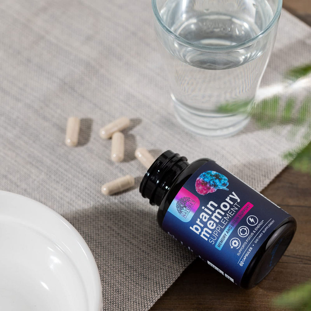 Product image showcasing brain memory supplement capsules