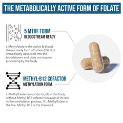 Brain mood energy support from methylfolate and B12