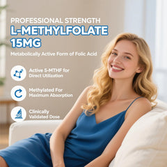 Graphic depicting mood and brain health benefits of 5-MTHF