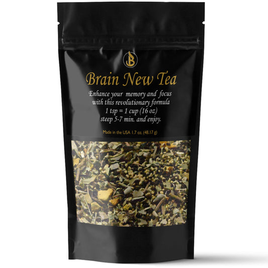 Brain New Tea packaging and label