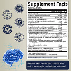 Brain nootropic capsules close-up