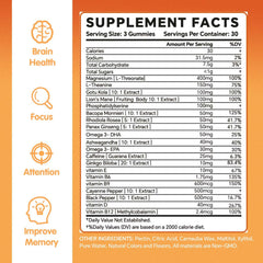 Brain Optimizer Gummies bottle label showing product name and features.