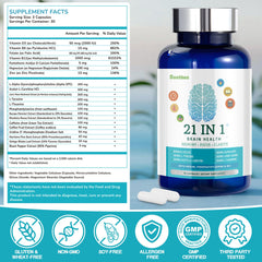 Boxed bottle of 21-in-1 brain health formula
