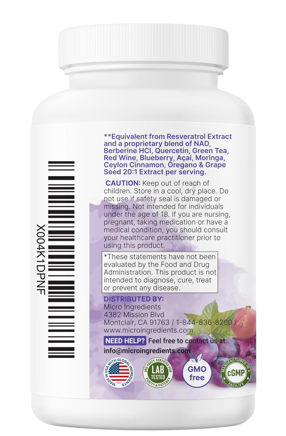 Brain health support with resveratrol and antioxidants