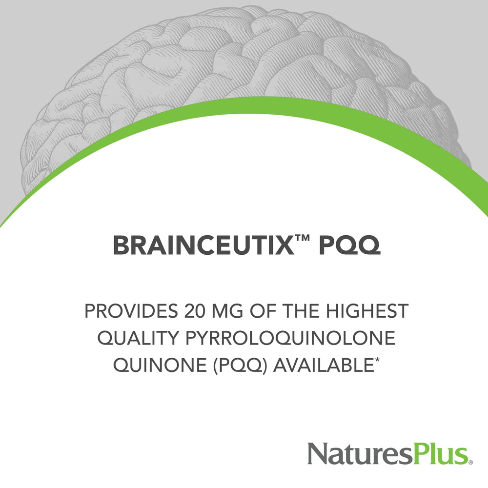Close-up view of Brainceutix PQQ bottle label