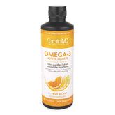 Front label of BRAINMD Dr Amen Omega-3 Power Squeeze Citrus Blast 16.8 oz bottle