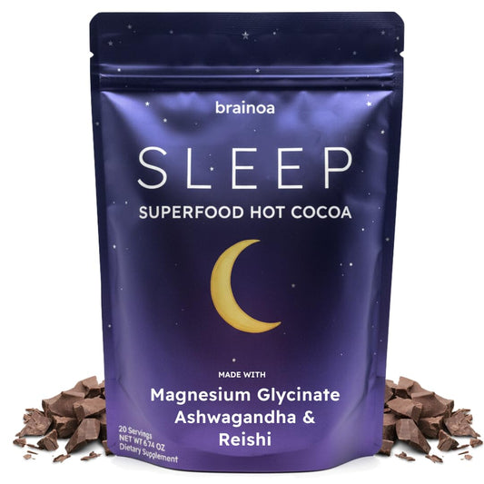 Brainoa Sleep Cocoa container with chocolatey powder