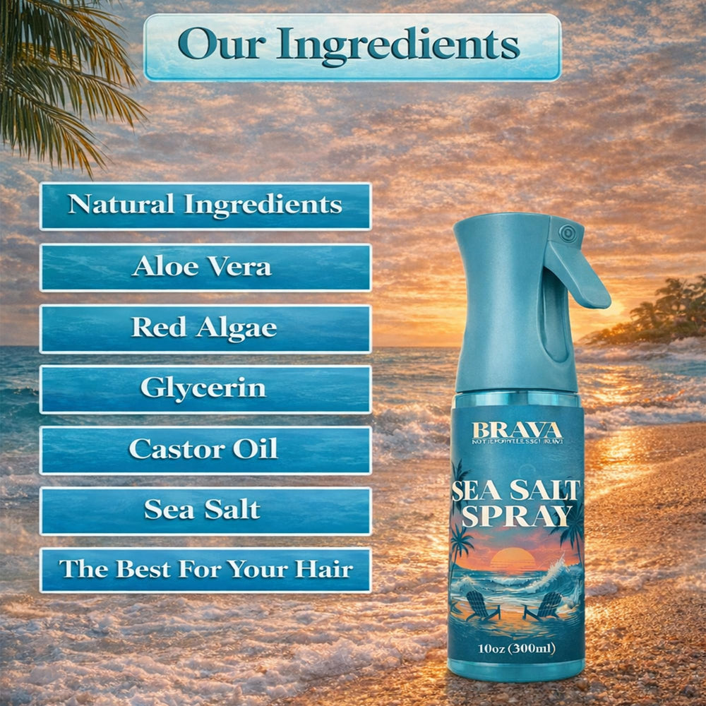 BRAVA Sea Salt Spray frizz control for defined waves without weight