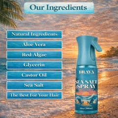 BRAVA Sea Salt Spray frizz control for defined waves without weight