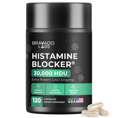 Bravado Labs DAO Histamine Blocker packaging with 120 capsules