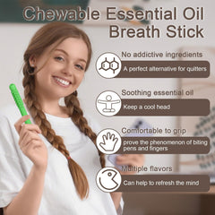 Soft silicone chewable breath stick close-up