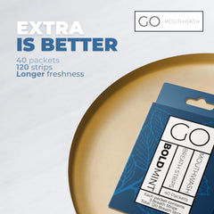 Travel-ready breath freshener GO Breath Strips in packaging