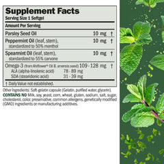 Breath Plus Softgels bottle with label close-up
