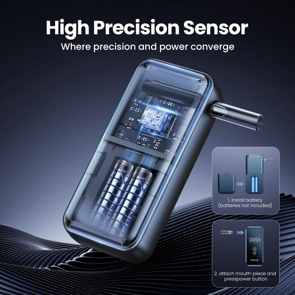 Compact palm-sized breathalyzer for travel