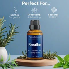 Breathe essential oil blend label
