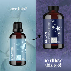 Product shot of Breathe essential oil 1 fl oz bottle