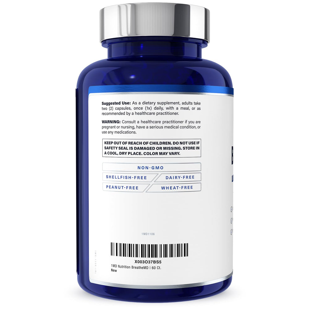 Botanical ingredients and vitamins in BreatheMD formula