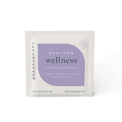 Breatherapy aroma patch close-up of niaouli essential oil ingredients.