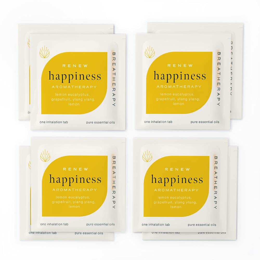 Breatherapy Happiness Patch on skin arm demonstrates discreet mood-prompt aroma