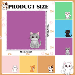 Pink cat-pattern microfiber cleaning cloth for glasses
