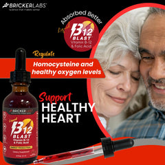 Nutrition facts panel for Bricker Labs B-12 Blast