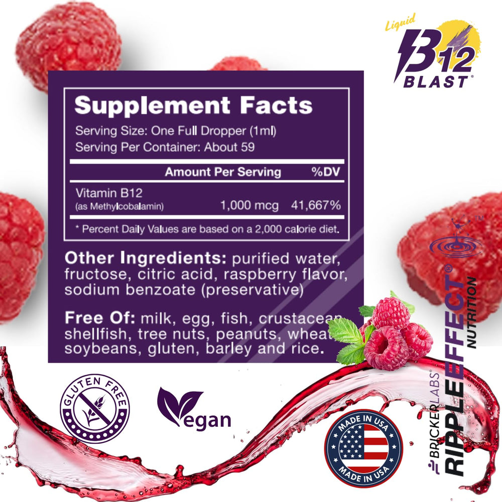 Vegan, gluten-free and soy-free B12 supplement packaging