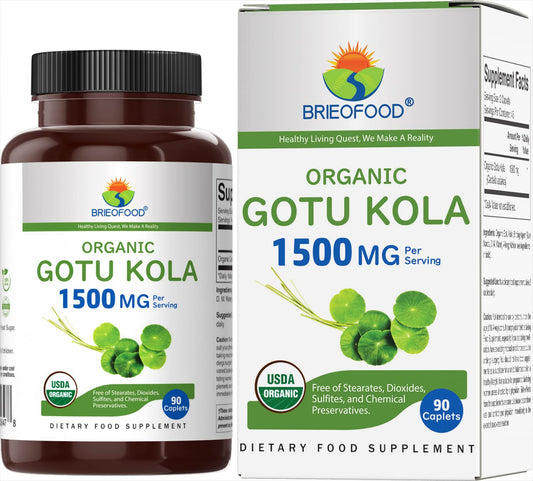 Brieofood Organic Gotu Kola bottle and label