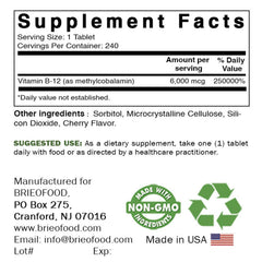 Bottle showing 240 tablets per bottle