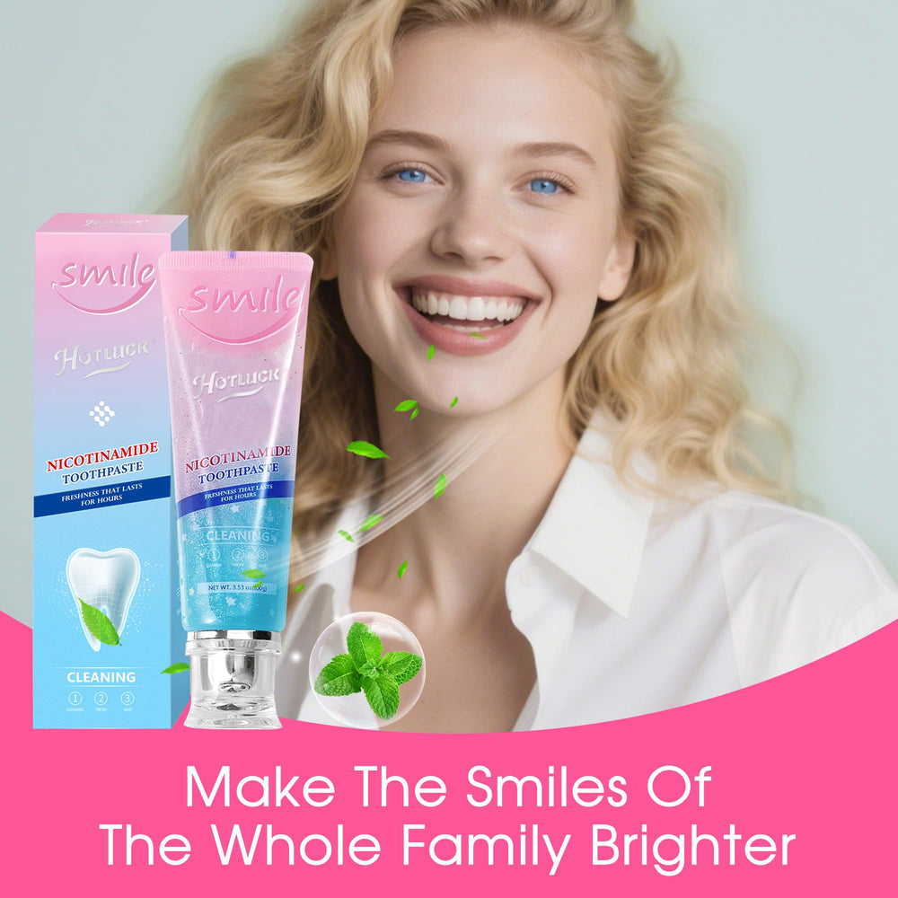Bright smile after using Hotluck Niacinamide toothpaste