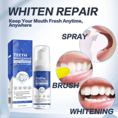Brilliant white teeth after whitening with foam toothpaste