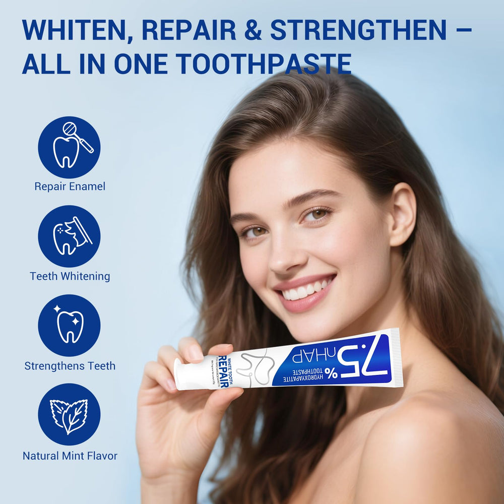 Bright smile after brushing with mint toothpaste