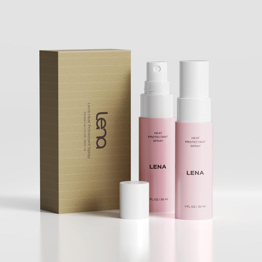 BrighterwithLena Lena Hair Heat Protectant Spray 2-pack front view for travel-ready protection.