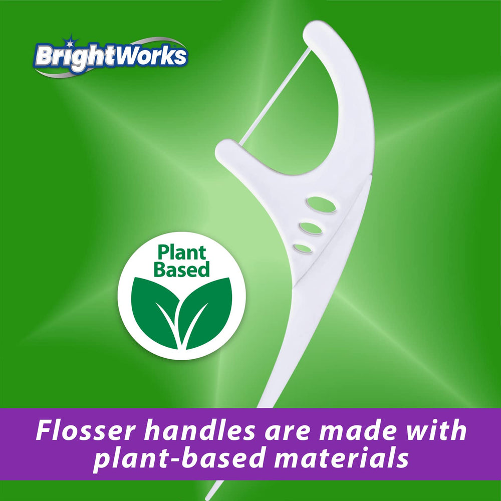 Dental flossers actively cleaning between teeth.