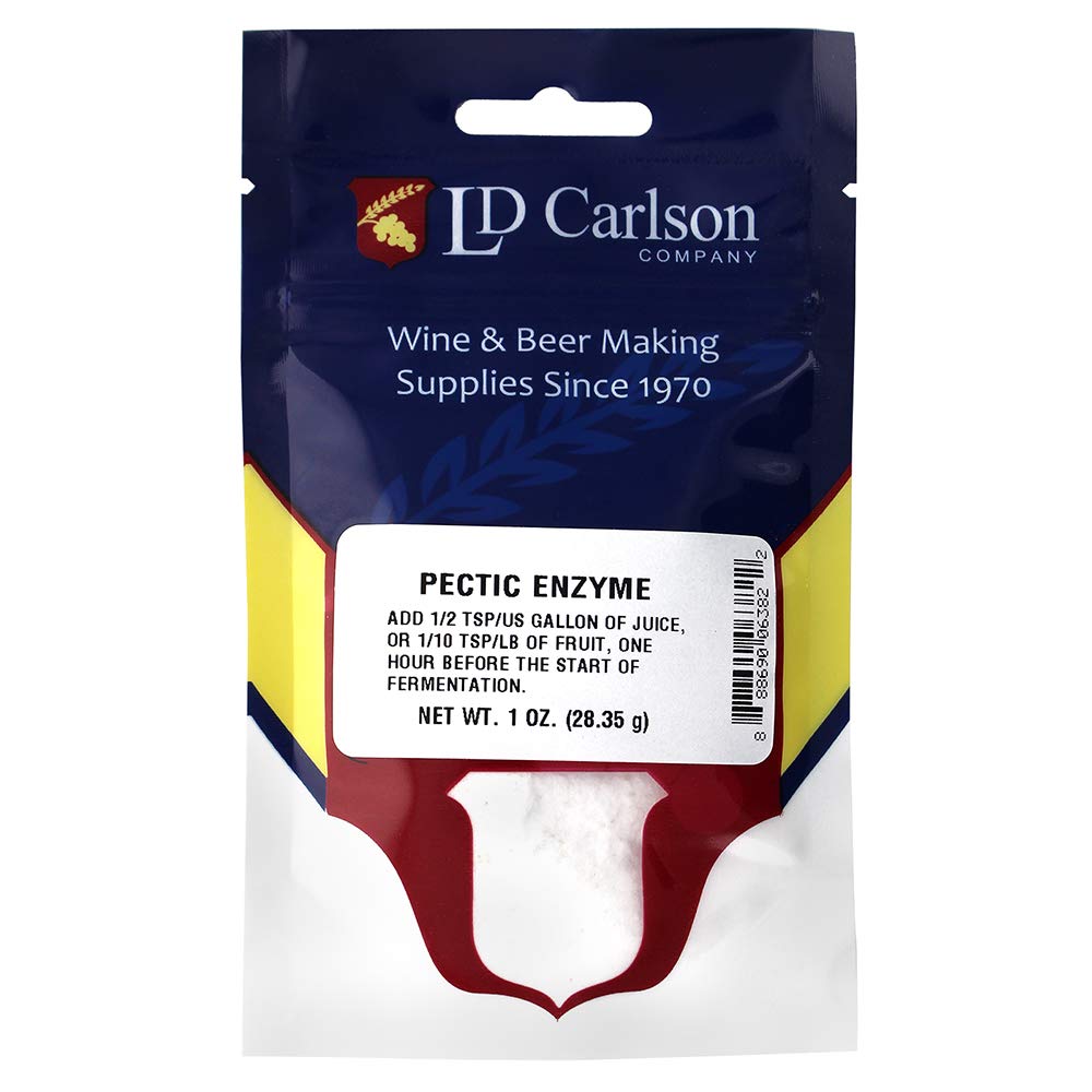 Brilliant clear wine after fermentation with pectic enzyme